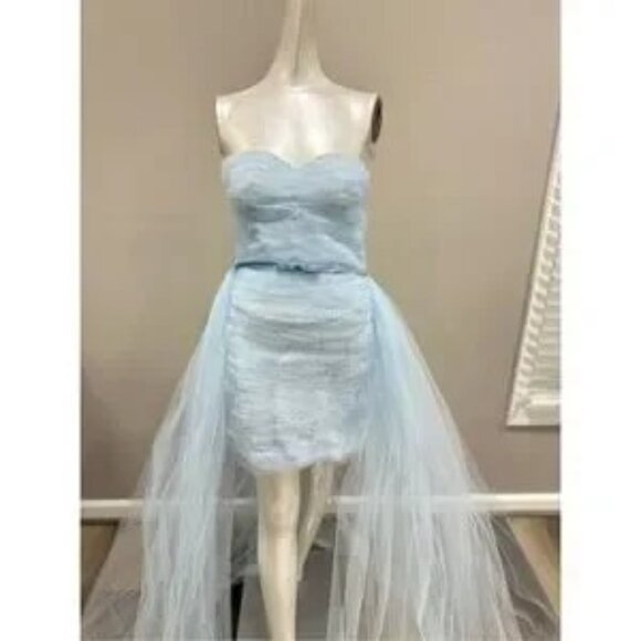 NWT Atelier Prabal Gurung Irma Sequin High-Low Mini Dress Blue Size 2 $3955 - Picture 1 of 14